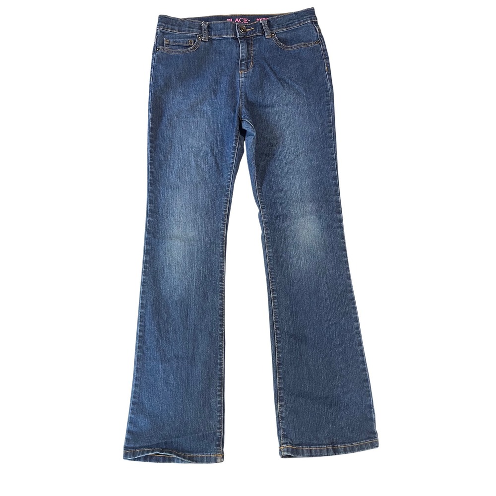 The Children's Place Girls Bootcut Jeans Size 14 Regular Wash Blue Denim